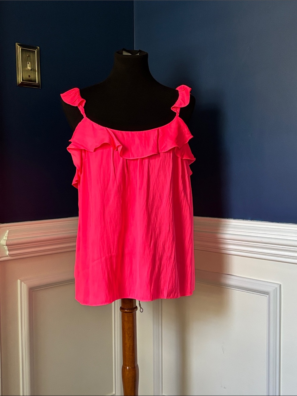 Lilly Pulitzer Cailee Ruffle Tank Top Medium pink love potion